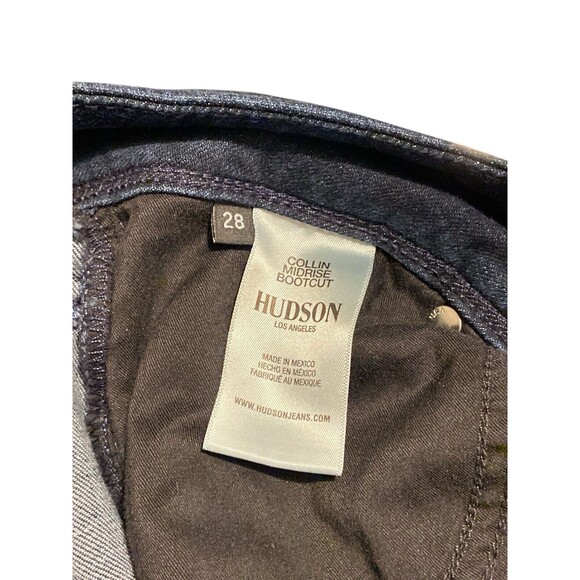 HUDSON Blue Jean Denim Size 28 Dark Blue Flap Pocket UK Flag‎ - Picture 8 of 9